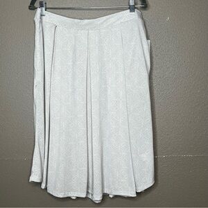 LULAROE Womens 3XL Skirt Tan White Geometric Pockets Simply Comfortable Stretch